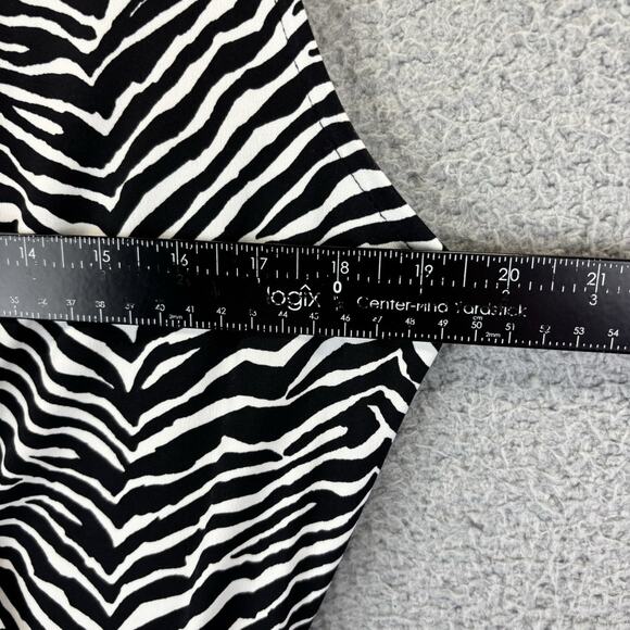 Liz Claiborne Faux Wrap Dress Large Zebra Fit Flare Career Stretch Belt Mob Wife - Picture 4 of 7